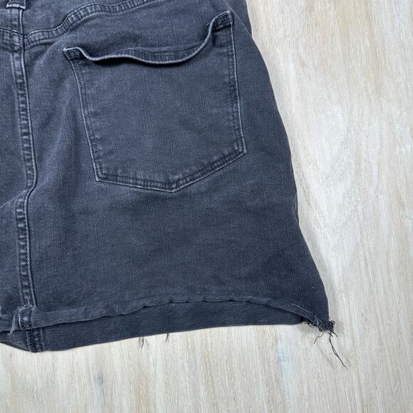Madewell Black Stretch Denim Straight Raw Hem Casual Frayed Denim Mini Skirt 32 - Picture 12 of 13